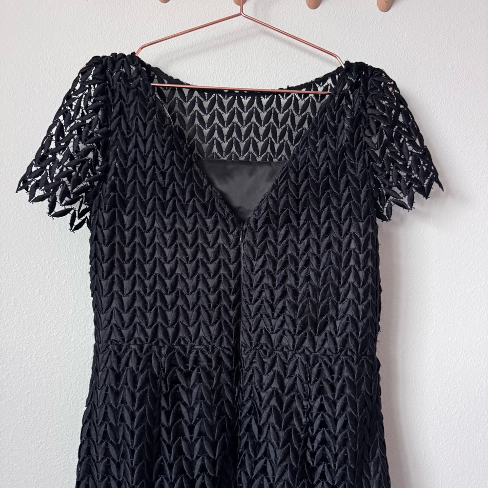 Kay Unger Black Tatum Floral Lace Midi Dress - Picture 8 of 13